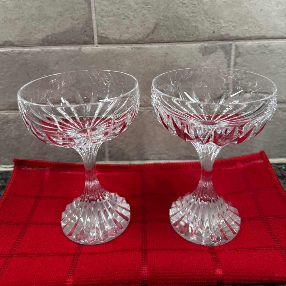 Baccarat Crystal, Massena Champagne Coupe, Pair 🔥